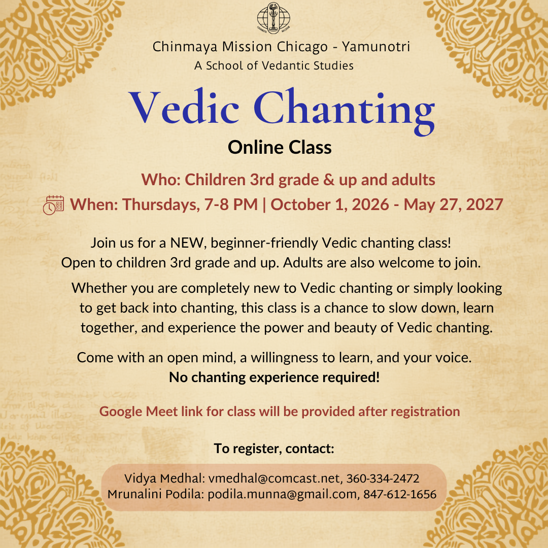 Vedic Chanting Class 2026-08 - Online Vedic Chanting Class 2026-08 - Online